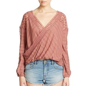 Free People Valley City Lace panel twist top M